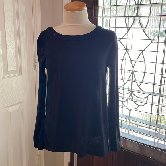 Loft Blouse Back Black Top Size XS - Picture 2 of 4